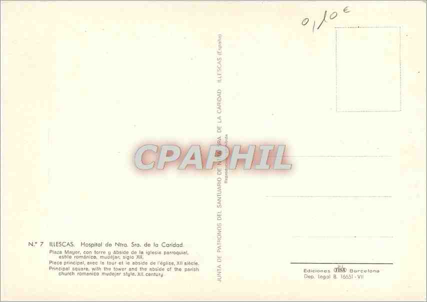 CPA Illescas Hospital de Ntra Sra de la Caridad  — Back