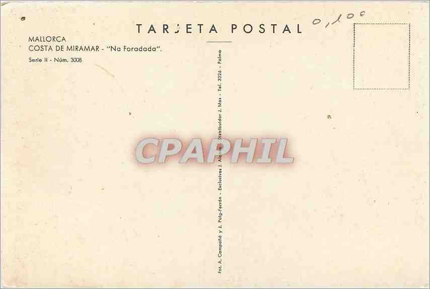 CPA Mallorca Costa de Marimar Na Foradada  — Rückseite