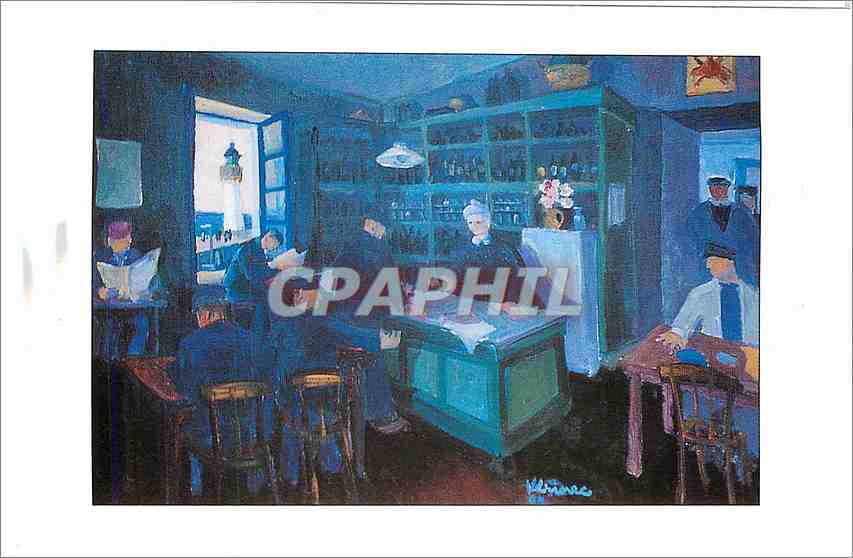 CPA Peinture de Kerinec Bistrot marin 