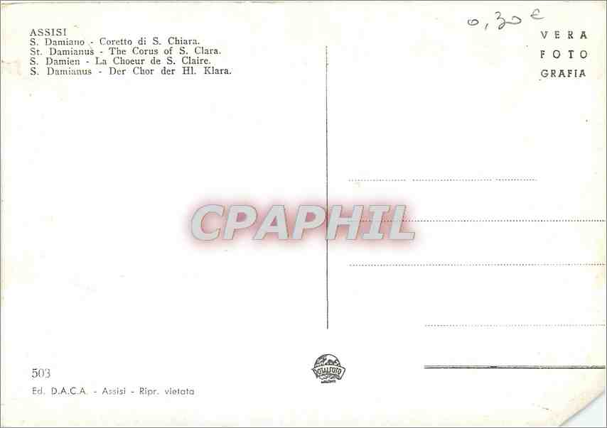 CPM Assisi S Damien La Choeur de S Claire  — Rückseite