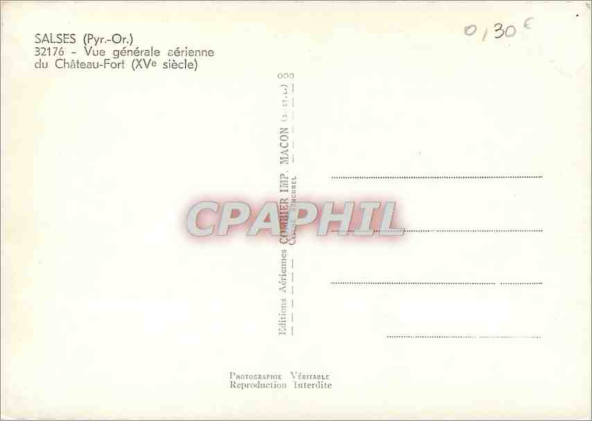 CPM Salses Pyr Or Vue generale aerienne du Chateau Fort  — Rückseite