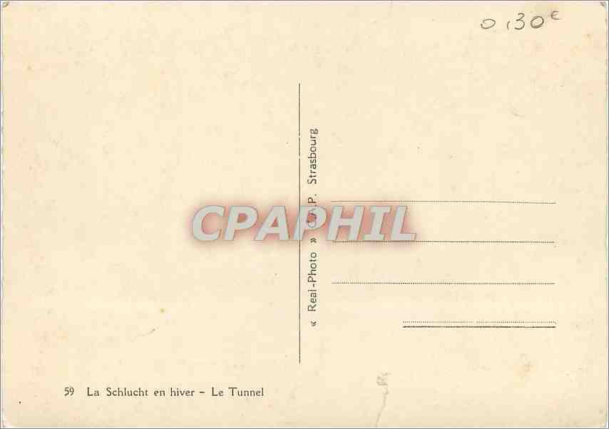 CPM La Schlucht en hiver Le Tunnel  — Back