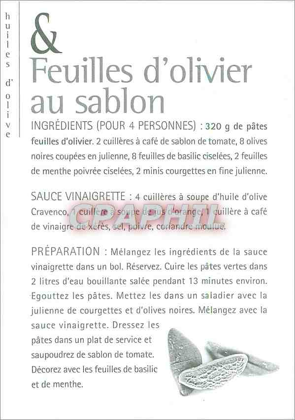CPM Oliviers Co Feuilles d'olivier au sablon  — Rückseite