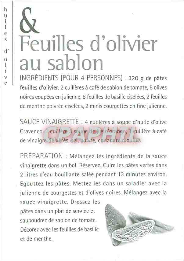 CPM Oliviers Co Feuilles d'olivier au sablon  — Rückseite
