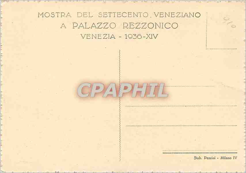 CPM GD Tiepolo Pagliacci in Riposo Dalla Villa di Zanigo  — Rückseite