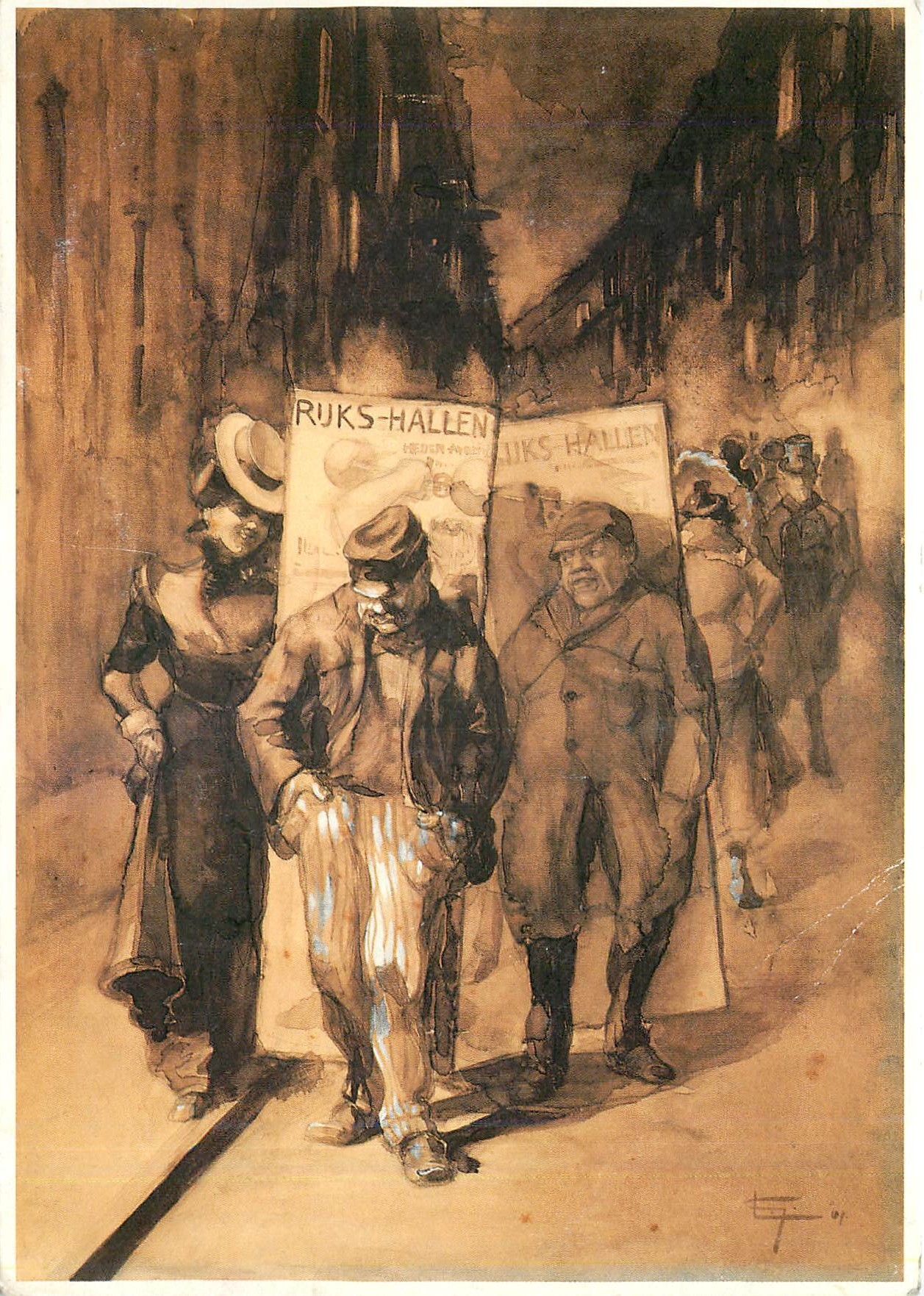 CPM Leo Gestel Sandwichmannen in de Warmoesstraat 