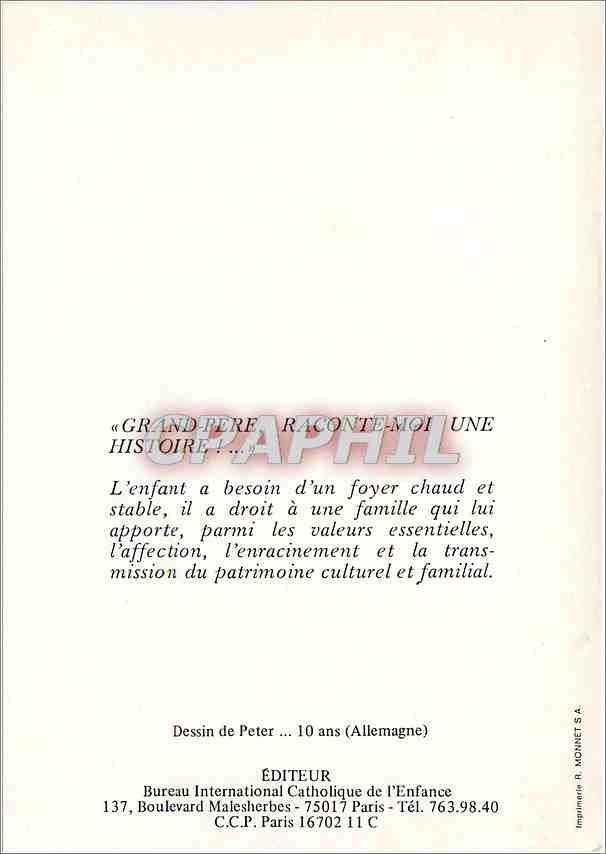 CPA Grand Pere Raconte Moi une Histoire Dessin de Peter Allemagne  — Verso