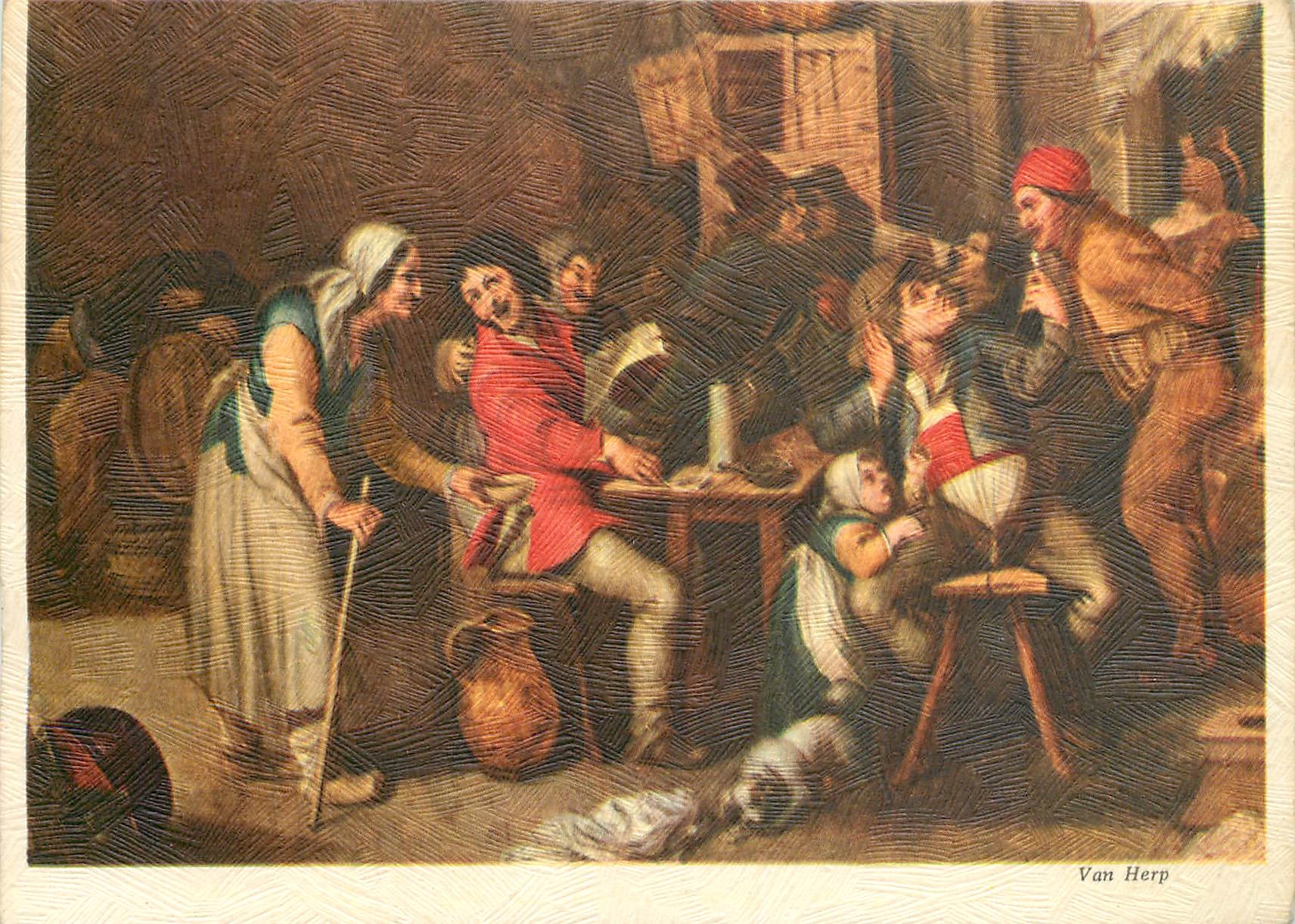 CPA Van Herp Bedelares in de kroeg Mendiante au cabaret 