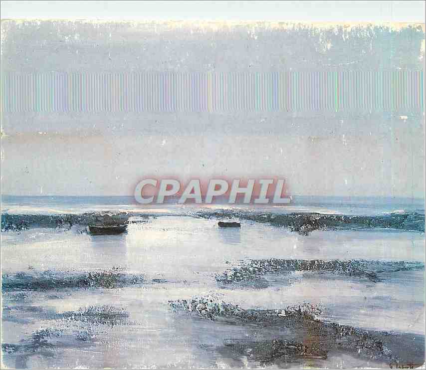 CPA Toile de Georges Laporte Maree basse en Bretagne 