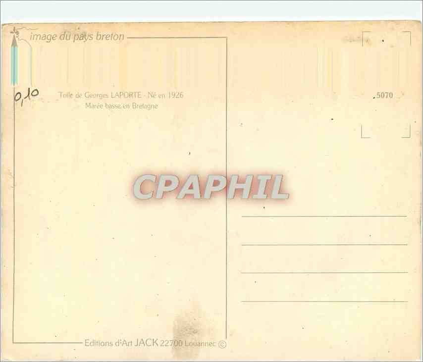 CPA Toile de Georges Laporte Maree basse en Bretagne  — Rückseite