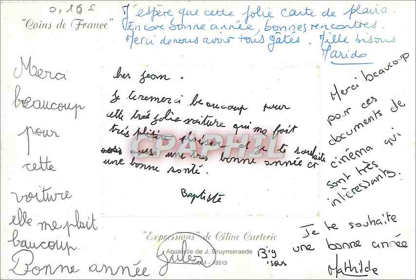 CPA Aquarelle de J Bruynseraede  — Back