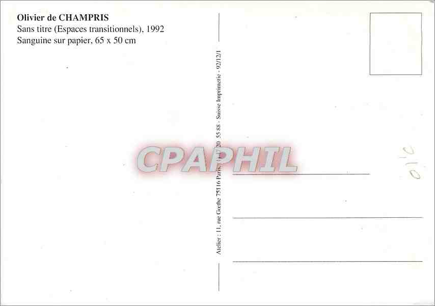 CPA Oliviers de Champris Sans titre  — Verso