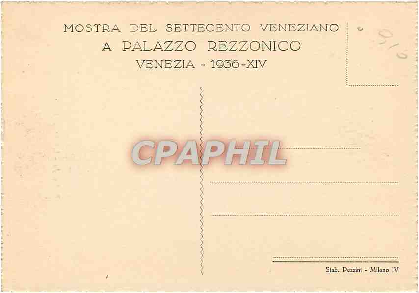 CPA Venezia Mostra di Ca Rezzonico P Longhi La Polenta  — Rückseite