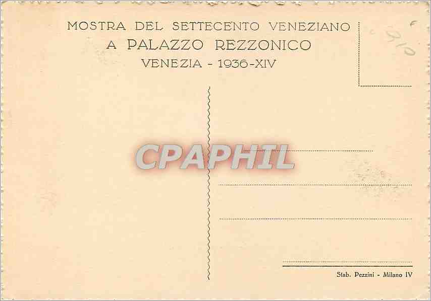 CPA Venezia Mostra di Ca Rezzonico F Guardi Il Ridotto  — Rückseite