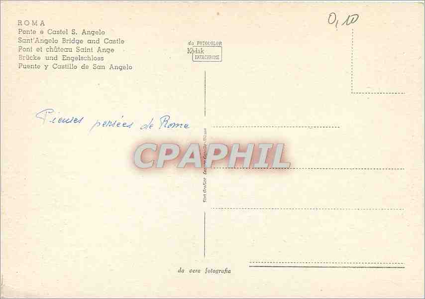 CPM Roma Pont et chateau Saint Ange  — Rückseite