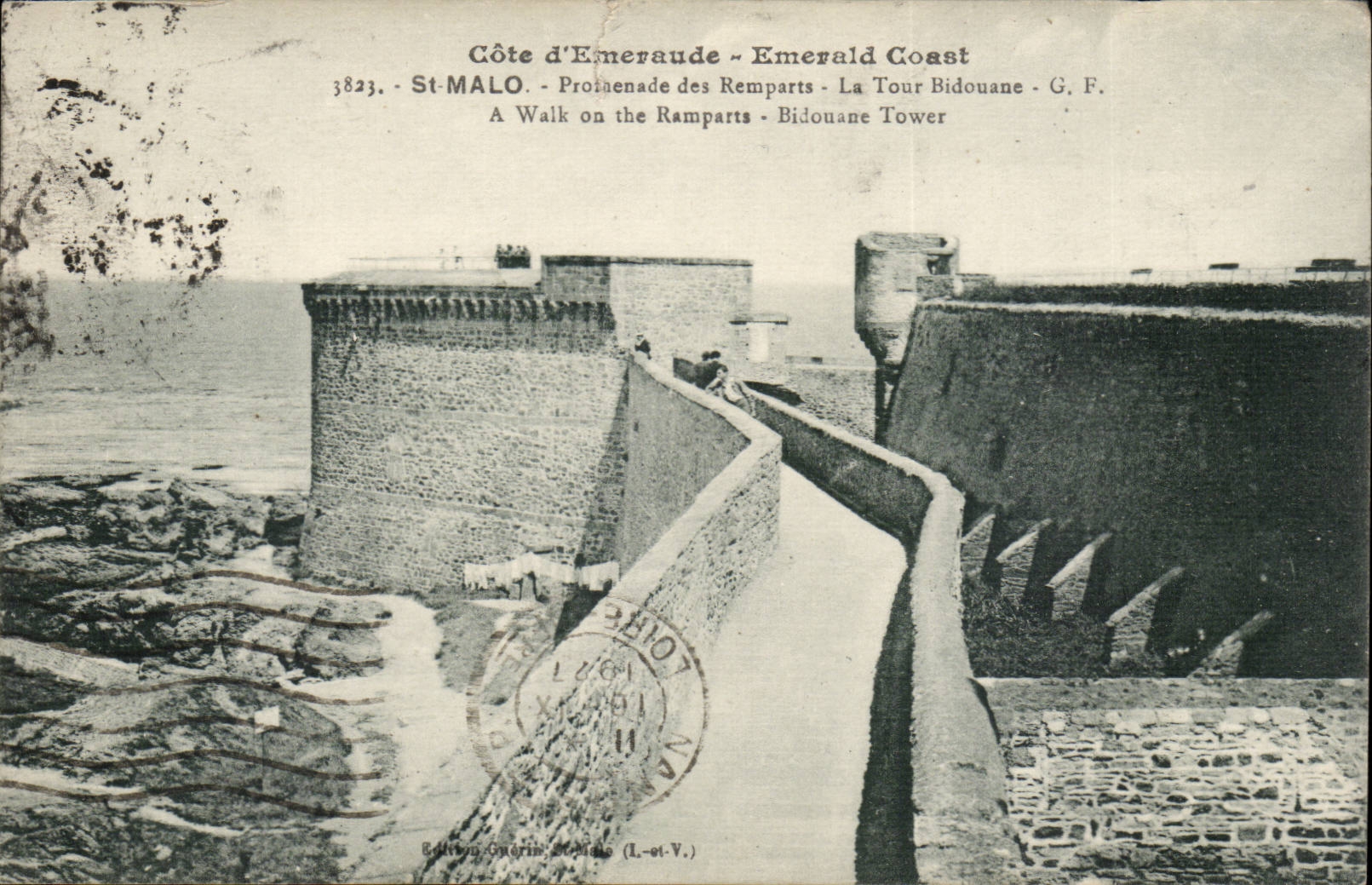 St-Malo - Promenade des Remparts - La Tour Bidouane - G. F. - Édition Guérin, Lille (L.-st.-V.)