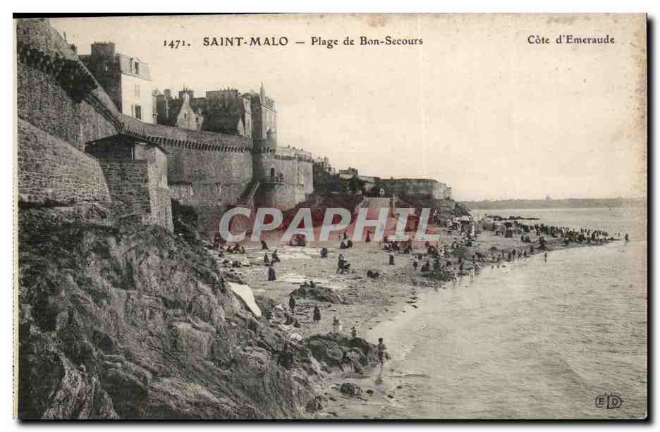 Saint-Malo — Plage de Bon-Secours — Côte d’Émeraude — Éditeur E.D. n°1471