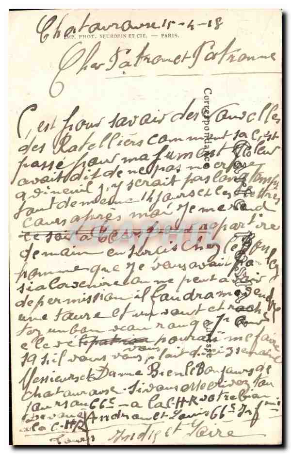 Chateauroux CPA vue generale prise du clocher Notre DAme — Rückseite