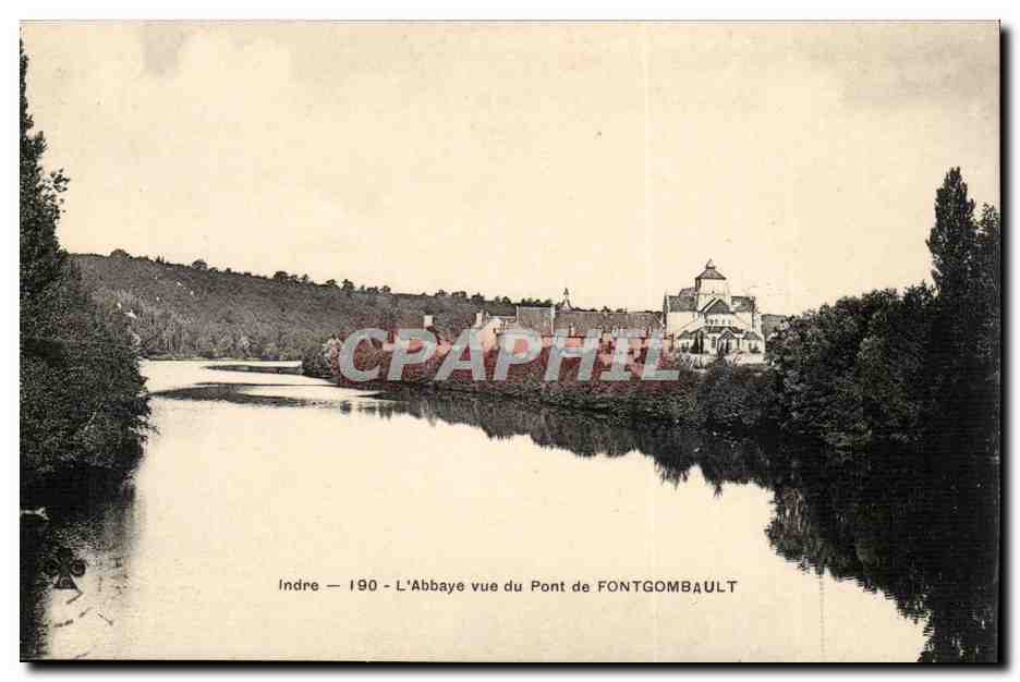 CPA Indre L'abbaye vue du pont de Fontgombault