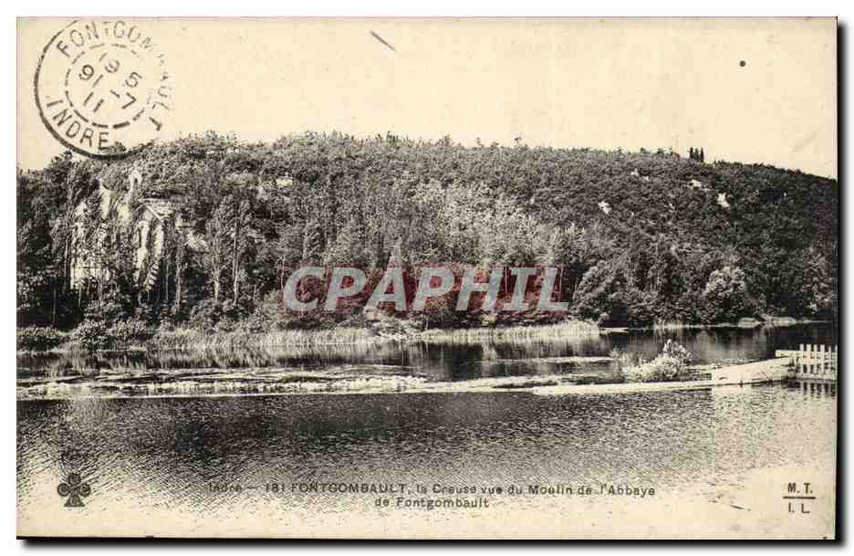Fontgombault CPA La Creuse vue du moulin de l'abbaye 