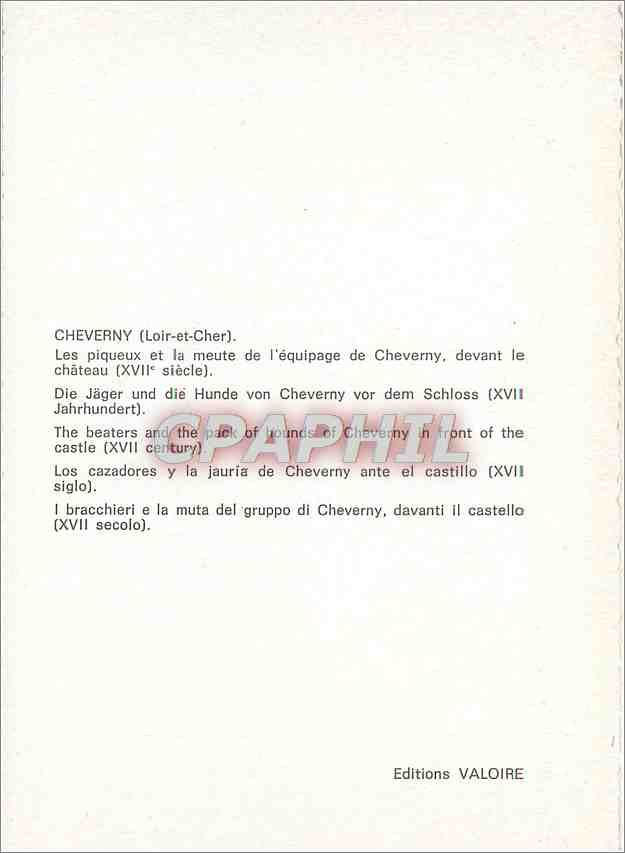 Cheverny — chasse aux sangliers — Éditions VALOIRE — Rückseite