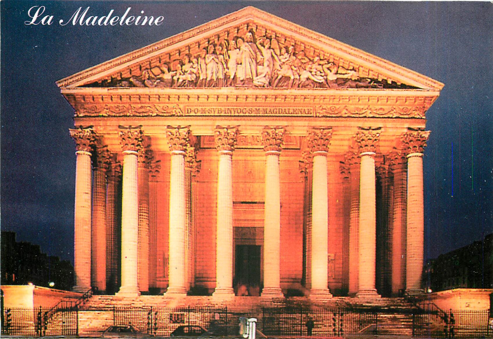 CPM Paris La nuit L'Eglise de la Madeleine 
