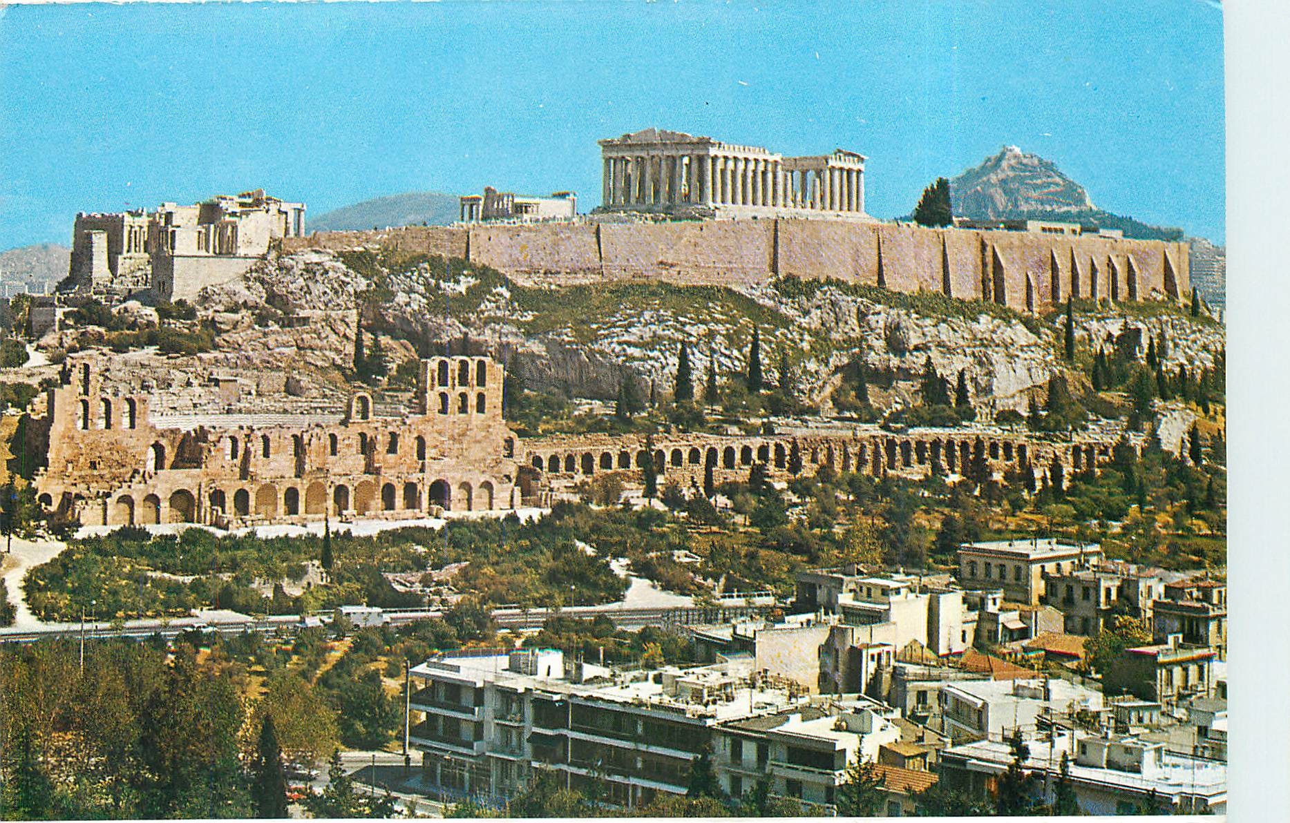 CPM Athenes L'Acropole vue de la colline de Philopappos 