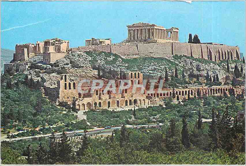CPM Athenes L'Acropole vue de la colline de Philopappos 
