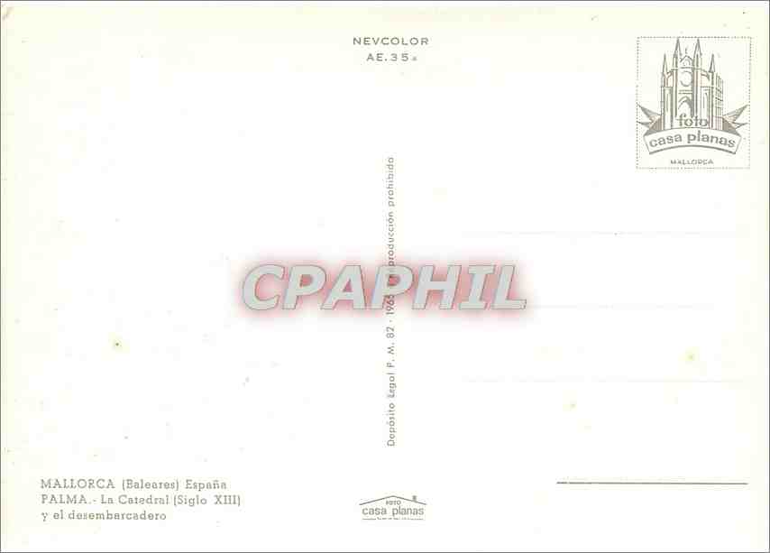CPM Mallorca Baleares Espana Palma Paseo de Sagrera  — Rückseite