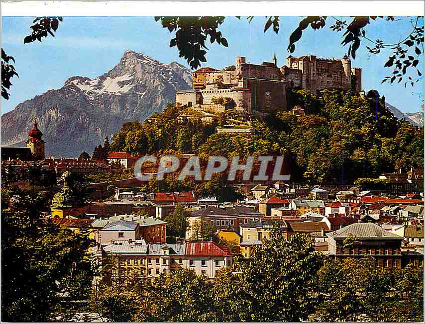 CPM Malerisches Salzburg Blick vom Kapuzinerberg auf die Alstadt Salzburg mit Hohensalzburg und Unte