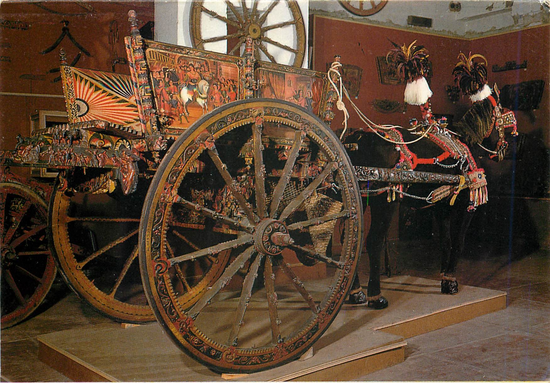 CPA Palermo Musee Ethnographique G Pitre Carriole sicilienne 
