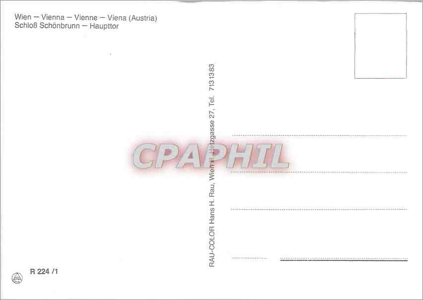 CPA Vienne Austria Schloss Schonbrunn Haupttor  — Back
