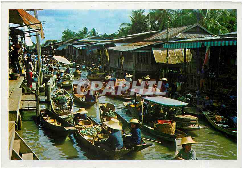 CPA Thai Floating Market klong Damnernsaduak Rajburi 