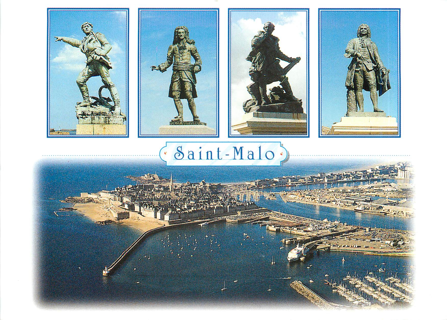 Saint-Malo — quatre statues de corsaires — édition YCA