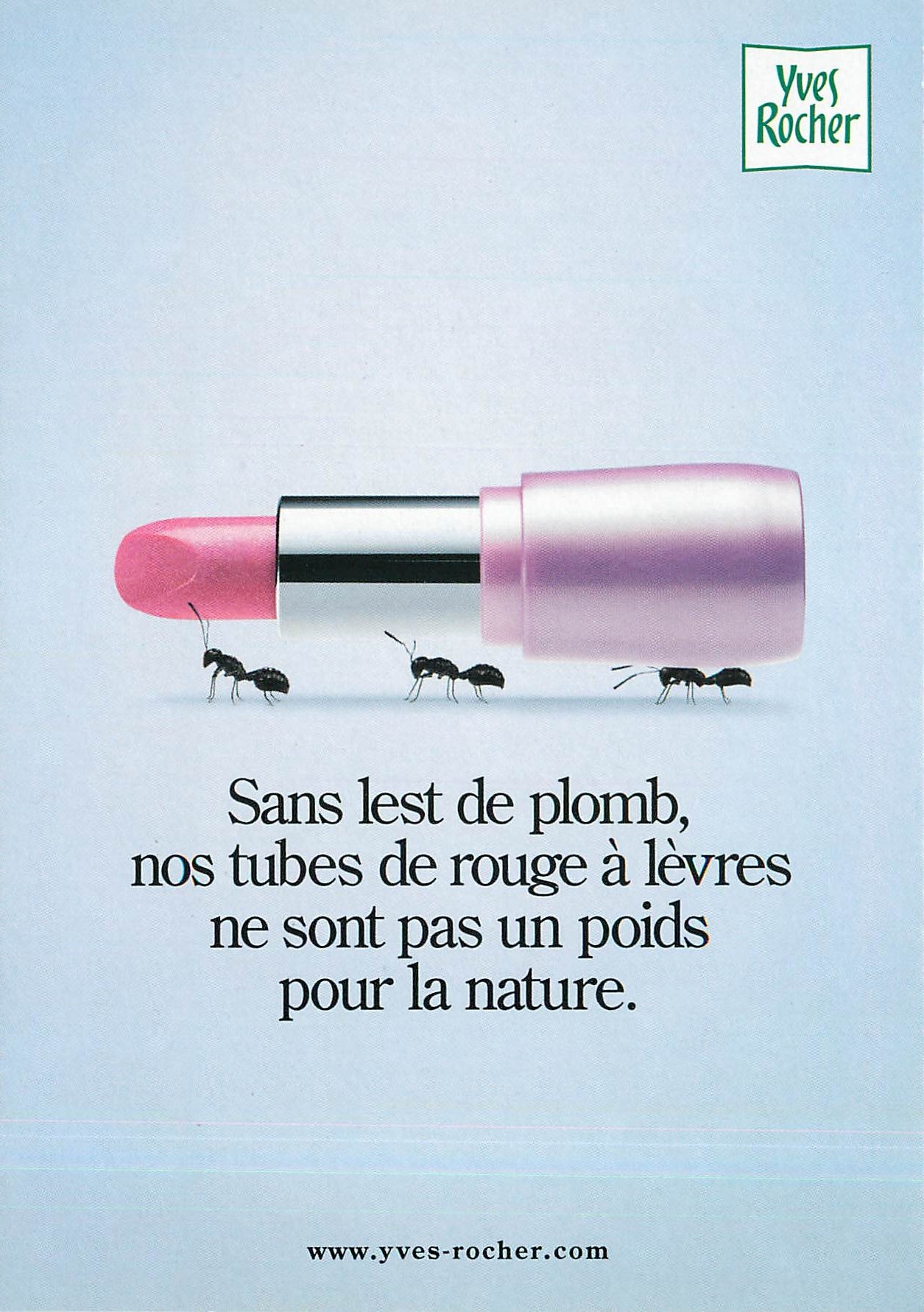 CPA Yves Rocher Sans lest de plomb nos tubes de rouge a levres ne sont pas un poids pour la nature 
