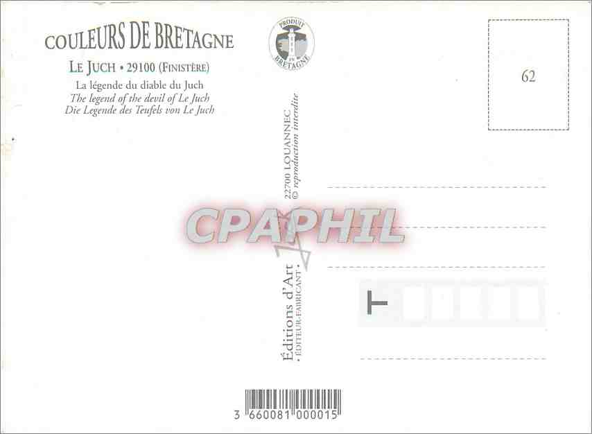 CPA Legende de Bretagne Le Diable du Juch  — Rückseite