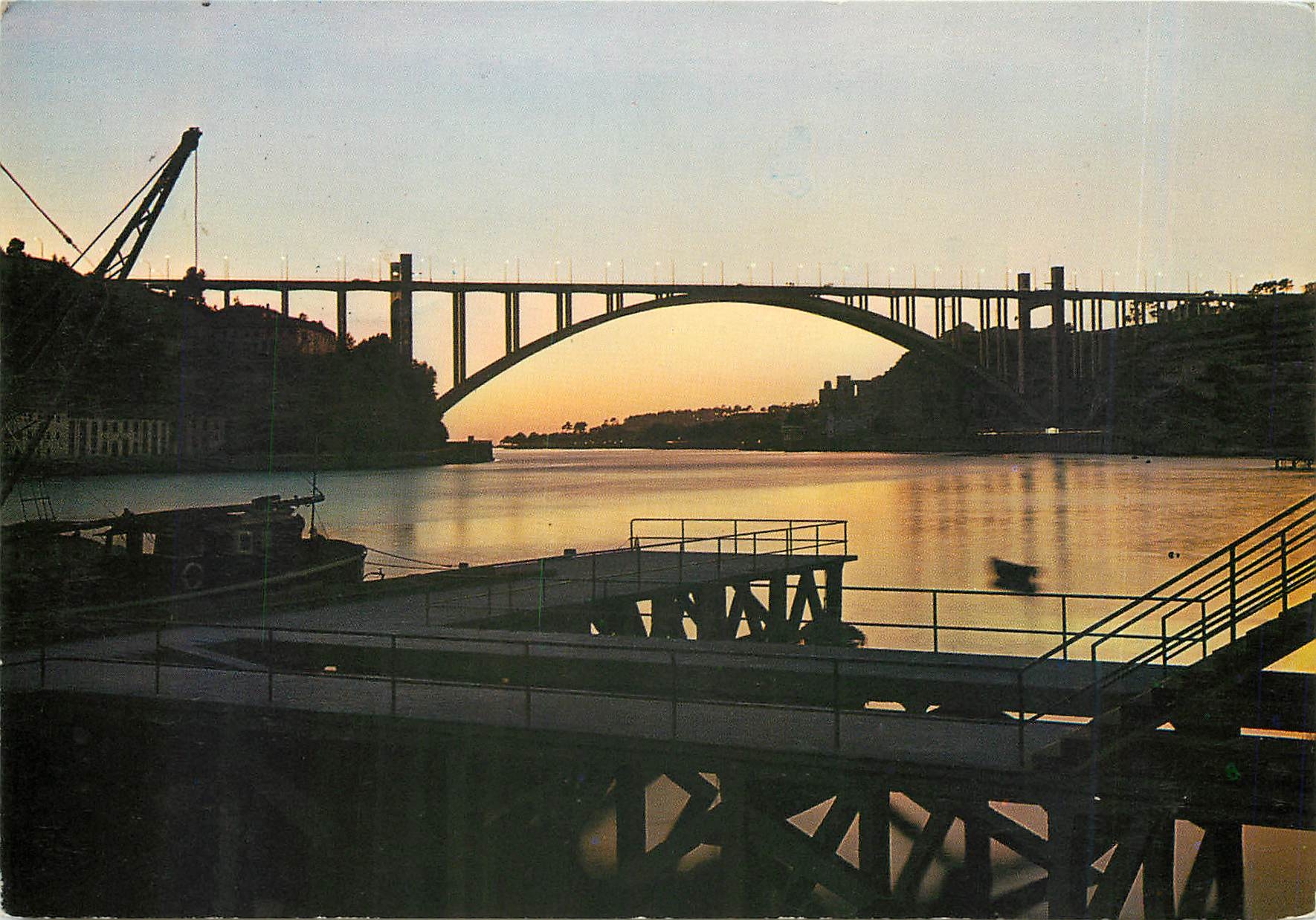 CPA Porto Portugal Ponte de Arrabida Entardecer 