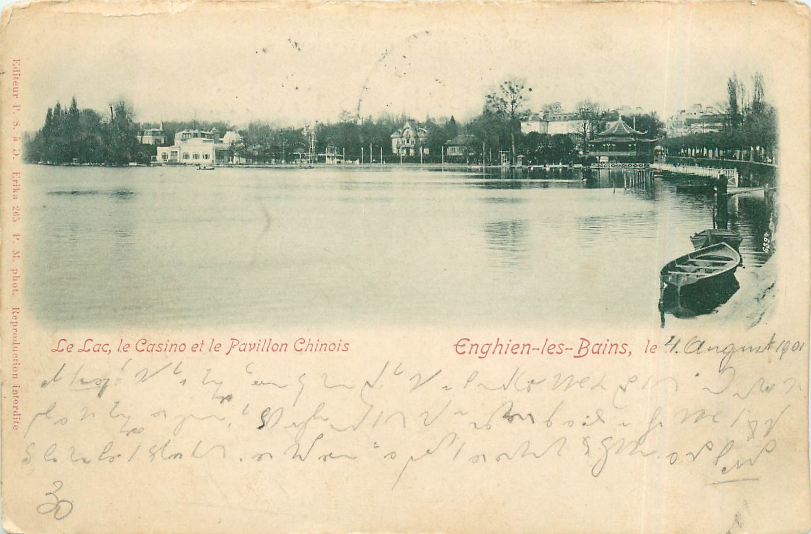 Le Lac, le Casino et le Pavillon Chinois — Enghien-les-Bains — Éditeur P. S. D. Erika 263