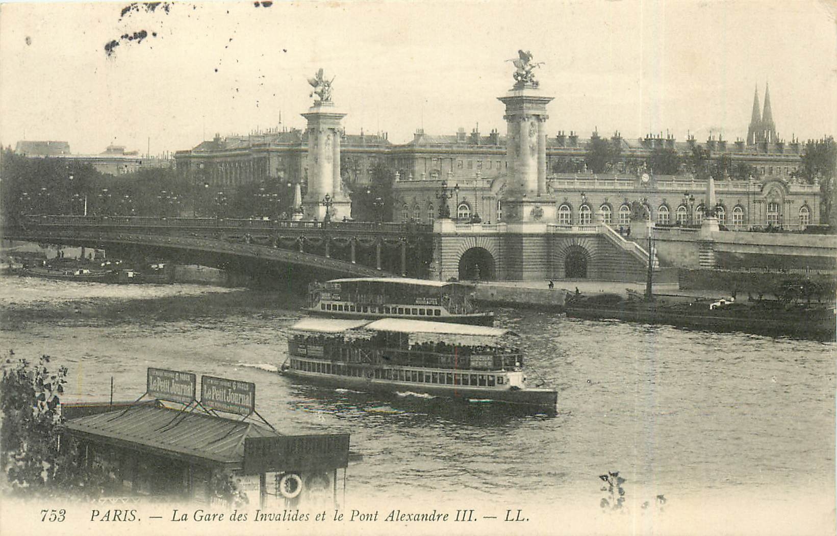 CPA Paris La Gare des Invalides et le Pont Alexandre III 