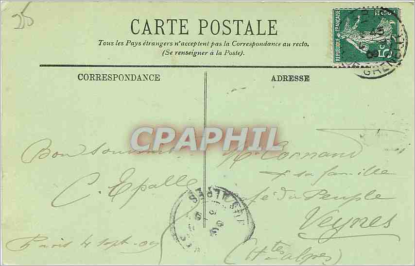CPA Paris La Gare des Invalides et le Pont Alexandre III  — Rückseite