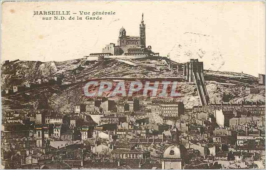 CPA Marseille Vue generale sur ND de la Garde 