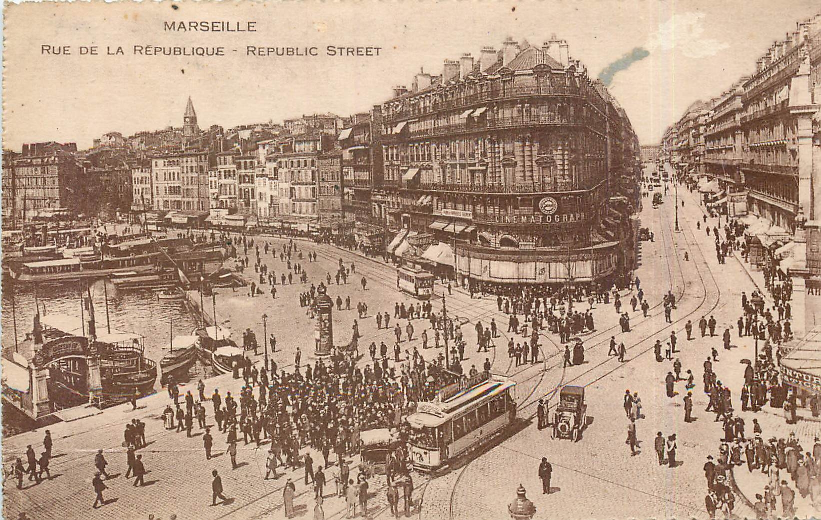 CPA Marseille Rue de la Republique Tramway