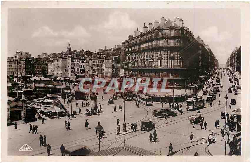 CPA Marseille Rue de la Republique et Quai des Belges 
