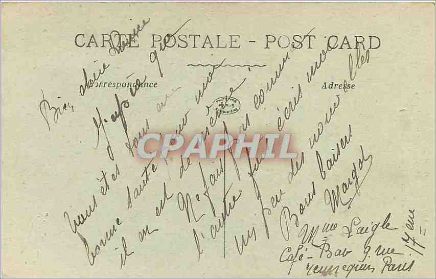 CPA Paris Notre Dame Tramway — Verso