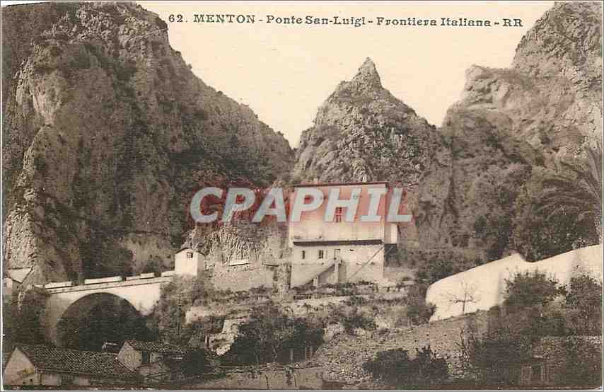 CPA Menton Ponte San Luigi Frontiera Italiana 