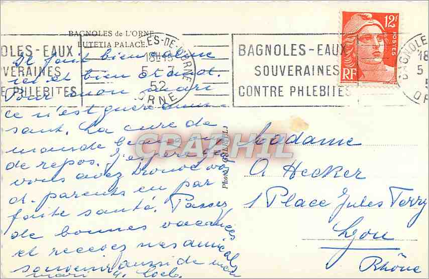 CPM Bagnoles de L'Orne Lutetia Palace  — Rückseite