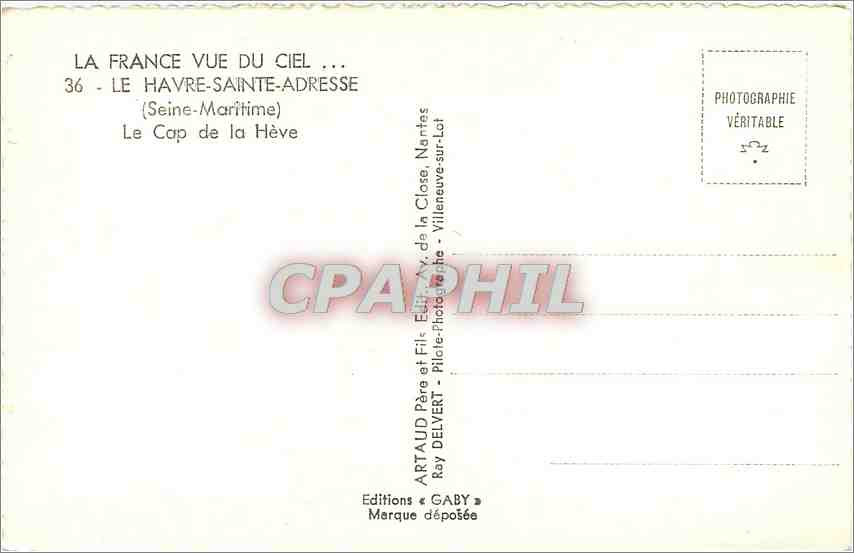 CPM Le Havre Sainte Adresse Seine Maritime Le Cap de la Heve  — Verso