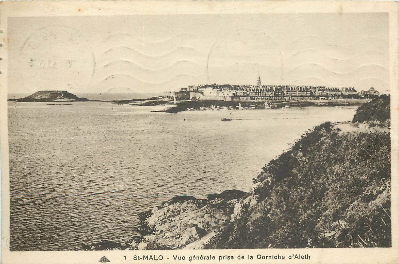 St-Malo — Vue générale prise de la Corniche d'Aleth — CPA n°1, éditée par C. A. H. S. M. (St-Malo)