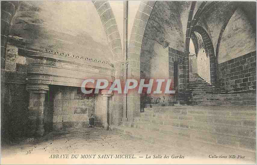 CPA Abbaye du Mont Saint Michel La Salle des Gardes 