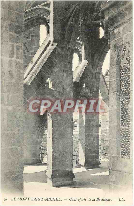 CPA Le Mont Saint Michel Contreforts de la Basilique 